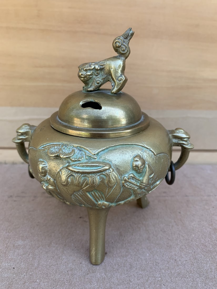 Chinese Brass Incense Burner (1 of 9)