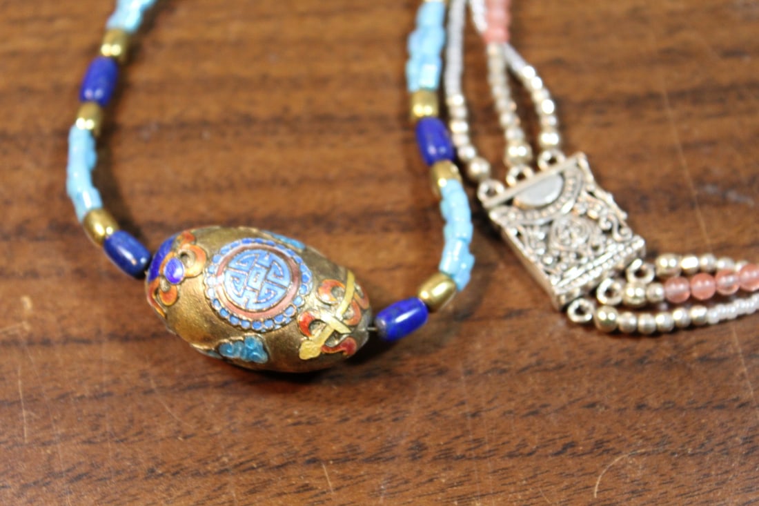 Two Silver Beaded Necklaces - 2