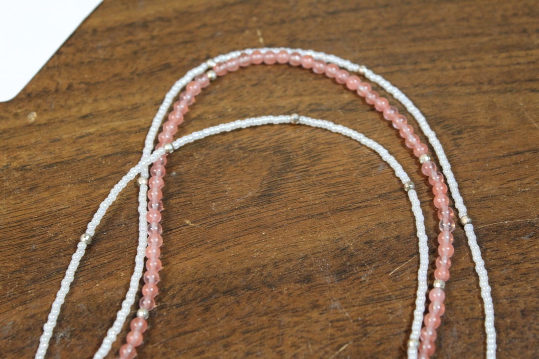 Two Silver Beaded Necklaces - 5