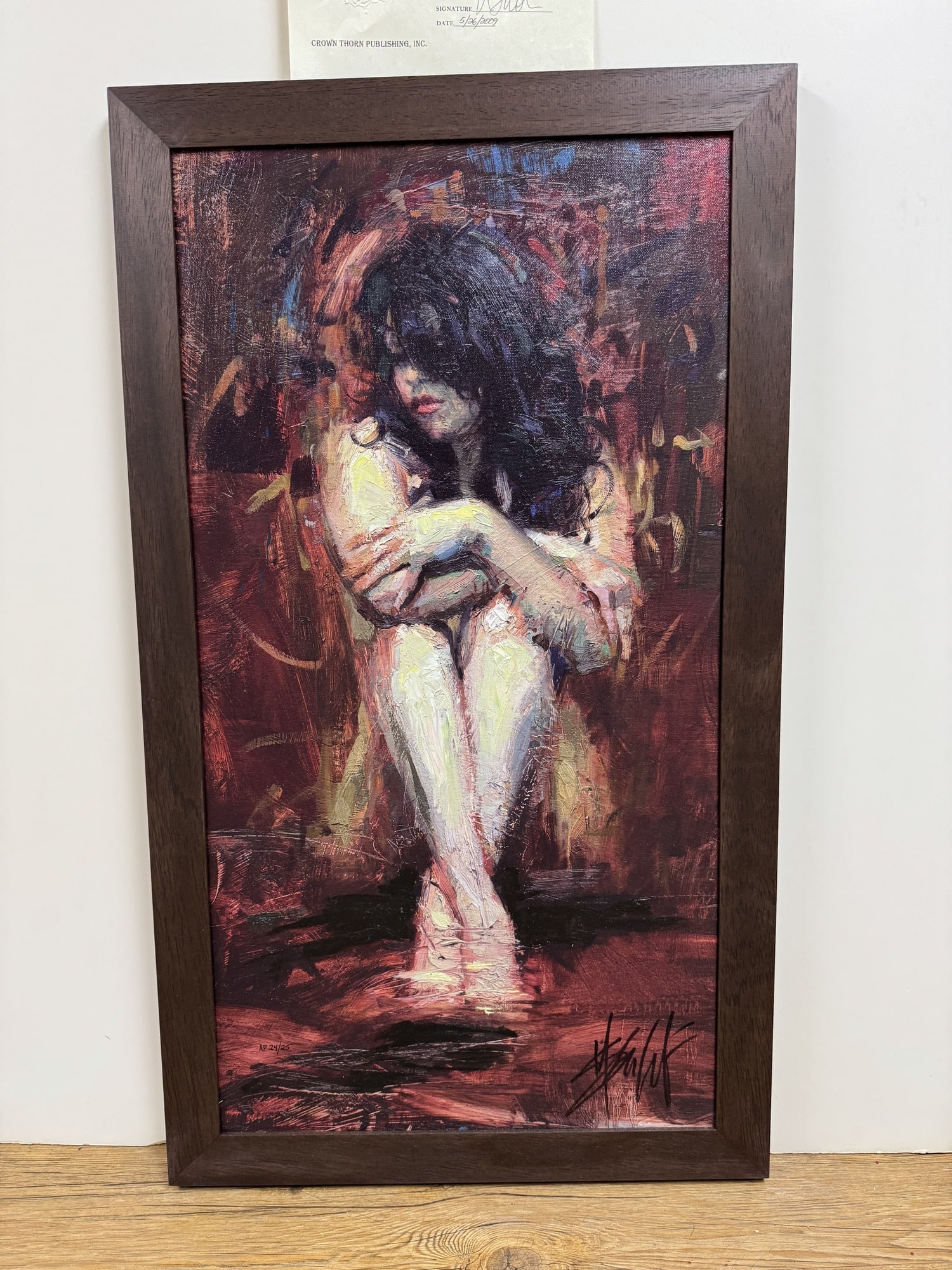 Henry Asencio "Haven" limited edition mixed media on canvas: Henry Asencio "Haven" limited edition mixed media on canvas. Framed size 19" x 33"