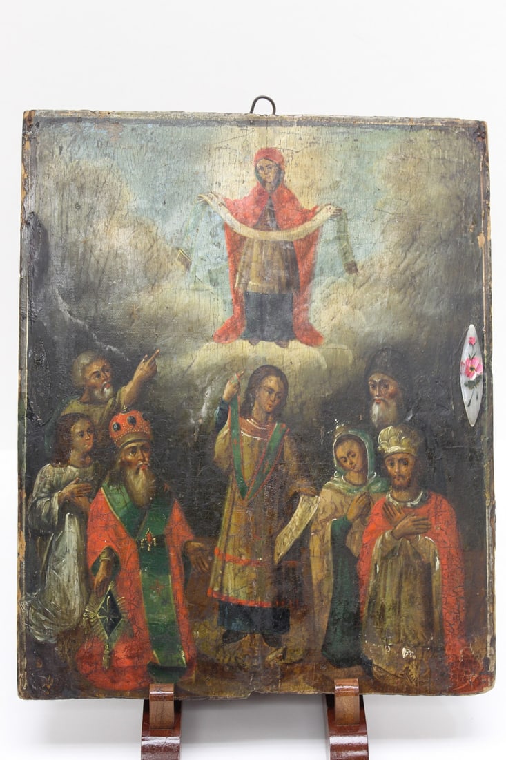 Religious icon depicting "The Protection of the Holy Mother of God" (1 of 9)
