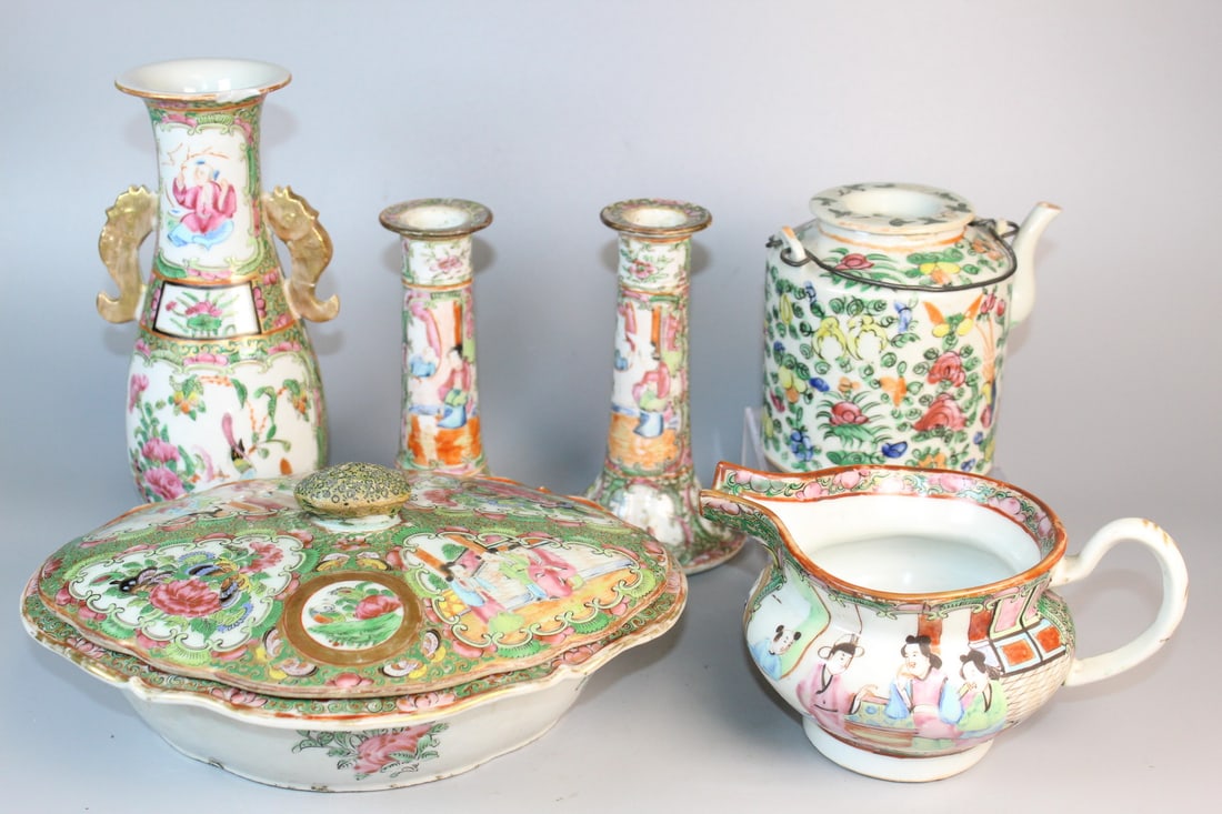 Chinese Rose Medallion Porcelain Group (1 of 18)