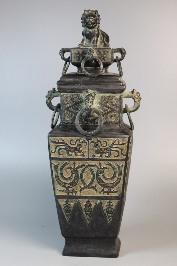 Chinese Bronze Archaic Style Urn (1 of 9)