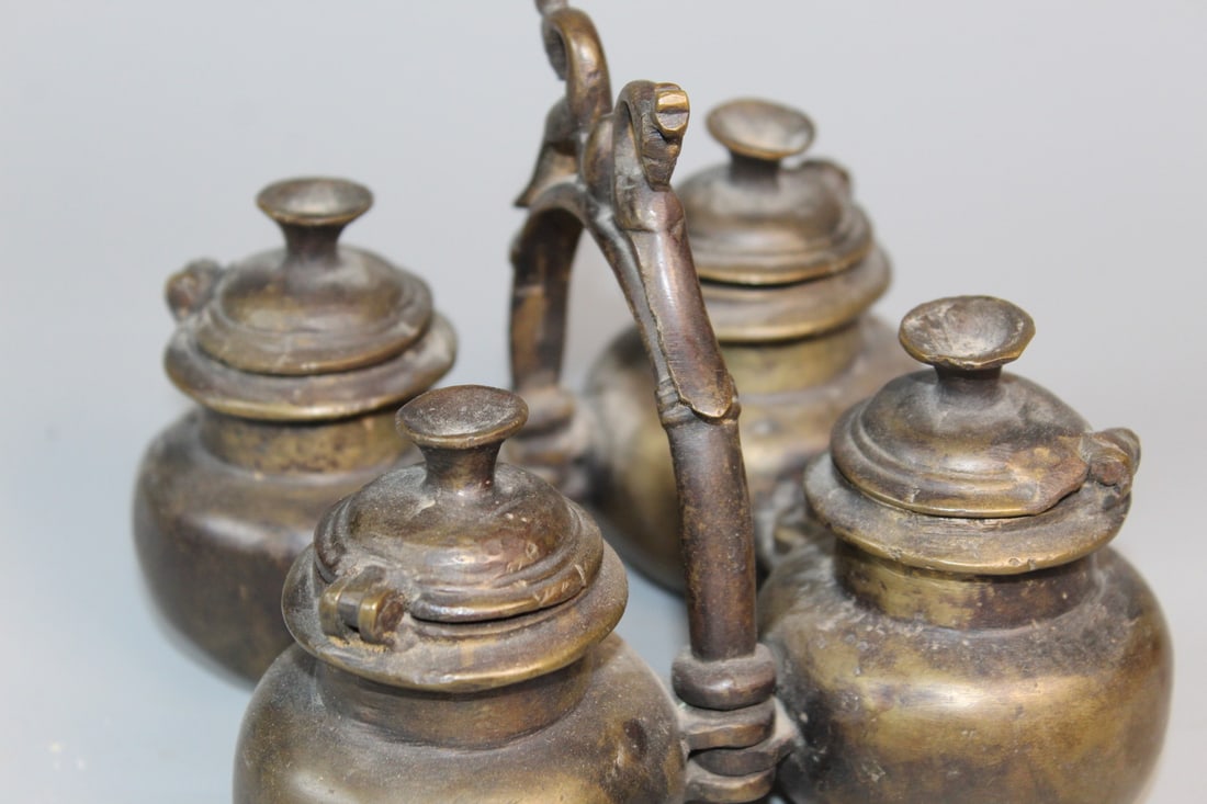 Indian Bronze Spice Box - 4
