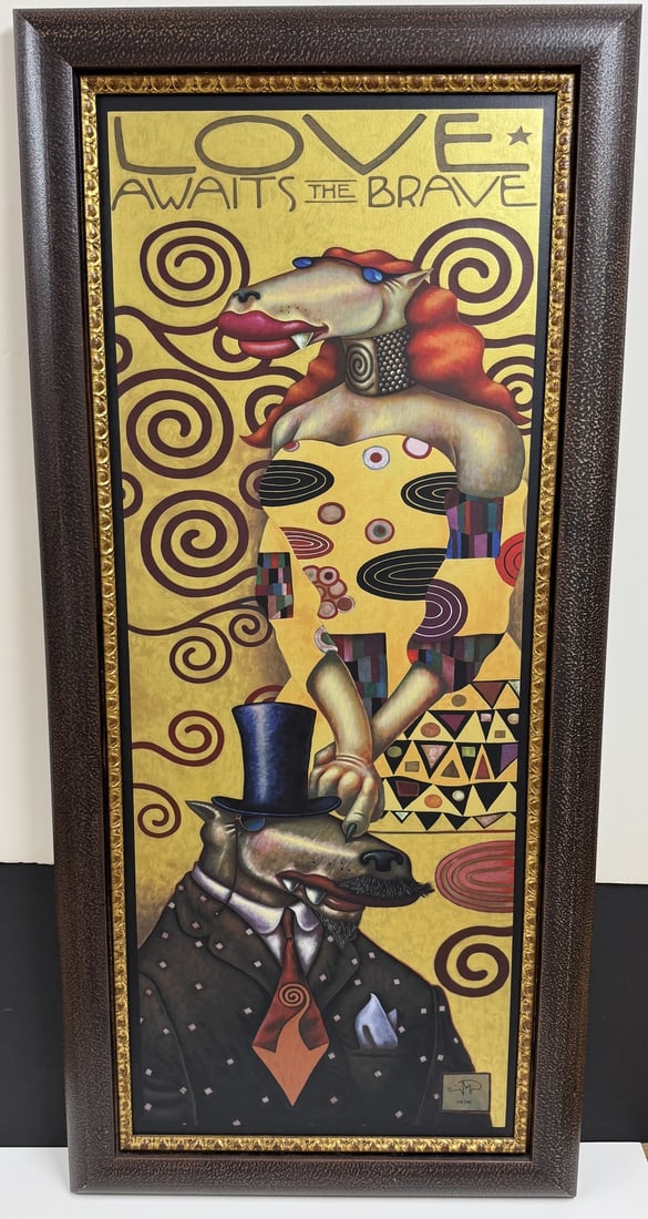 Markus Pierson "Love Awaits the Brave" signed limited edition serigraph on canvas (1 of 3)