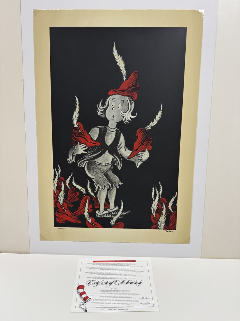 Dr. Seuss "500 Hats of Bartholomew" 75th Anniversary Print limited edition mixed media pigment print (1 of 2)