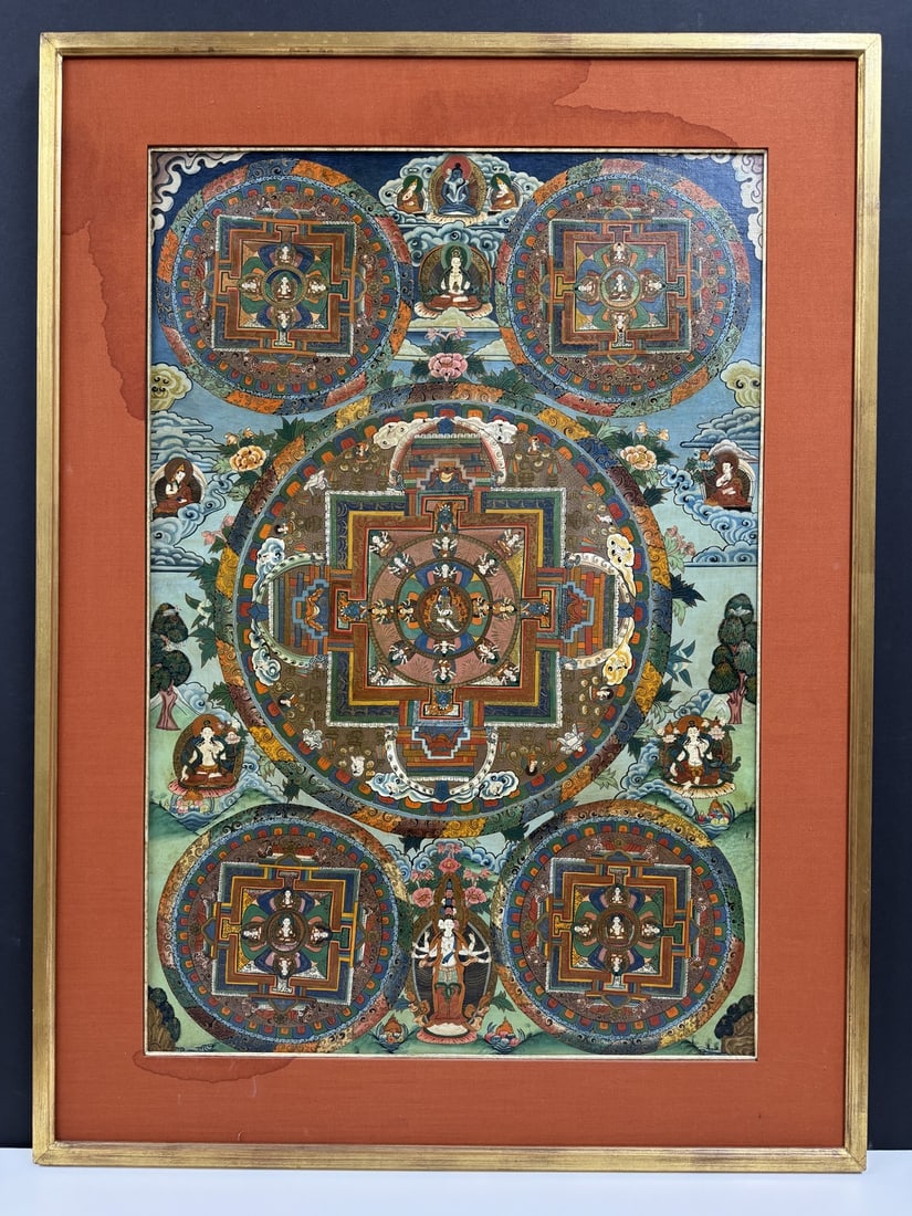 Vintage Tibetan Thangka Buddhist painting (1 of 5)