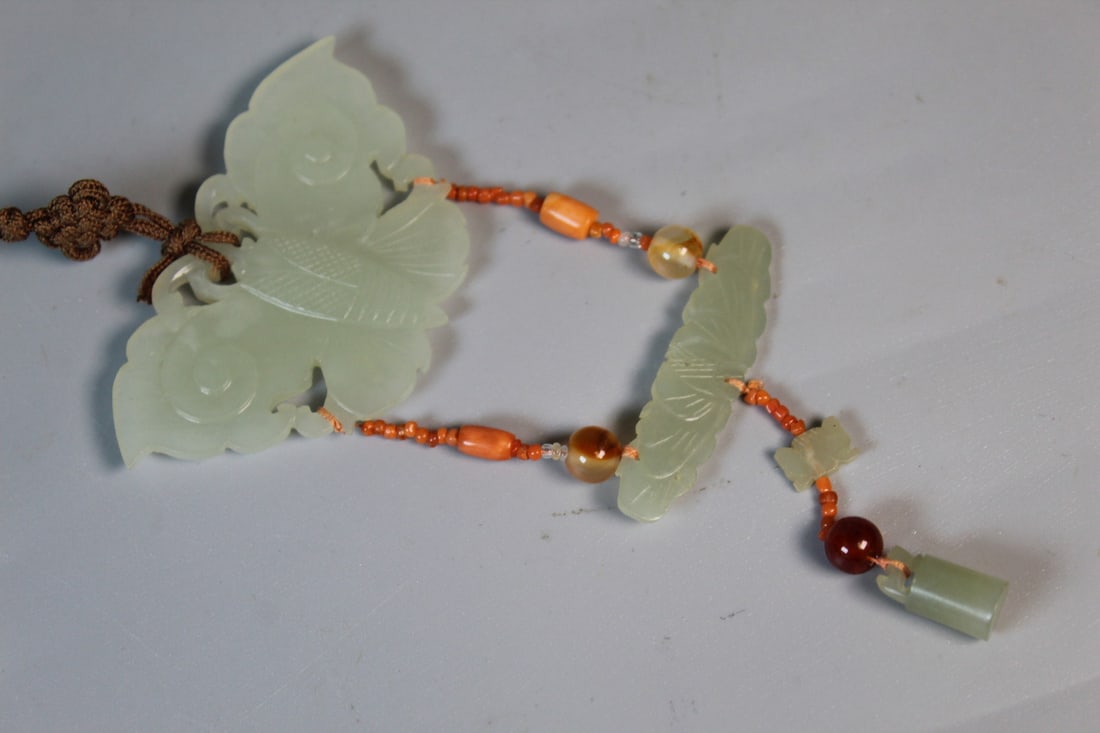 Chinese Jade Butterfly Pendant Necklace (1 of 6)