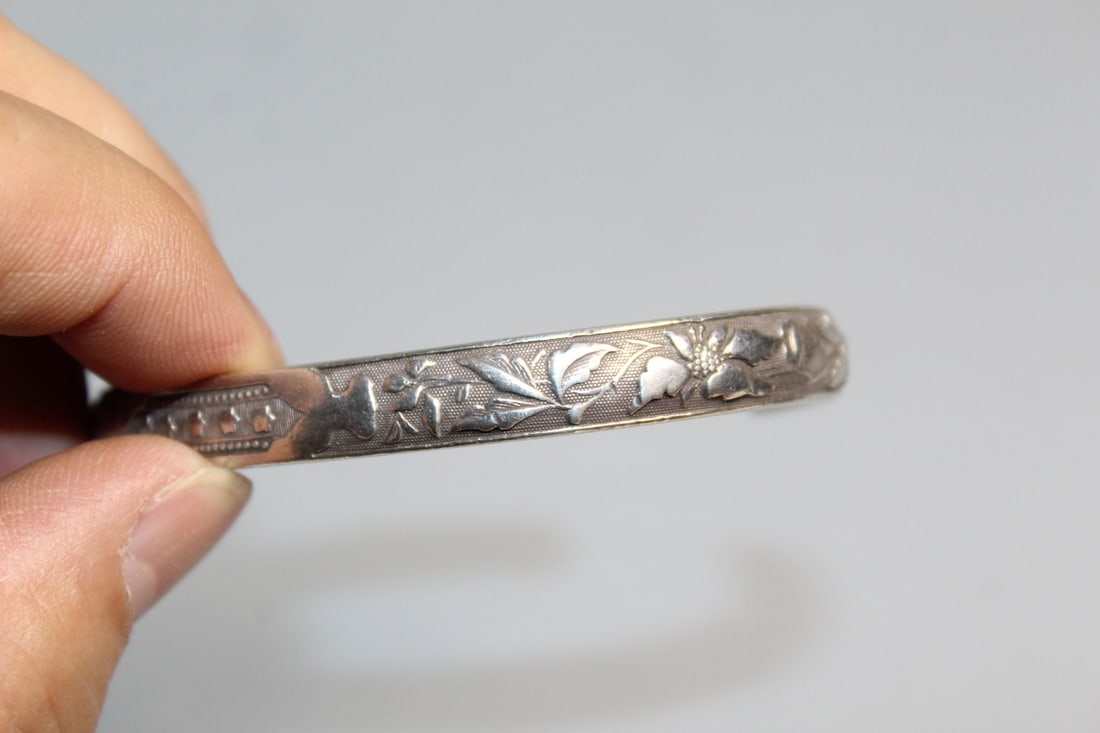 Chinese Silver Bangle - 2