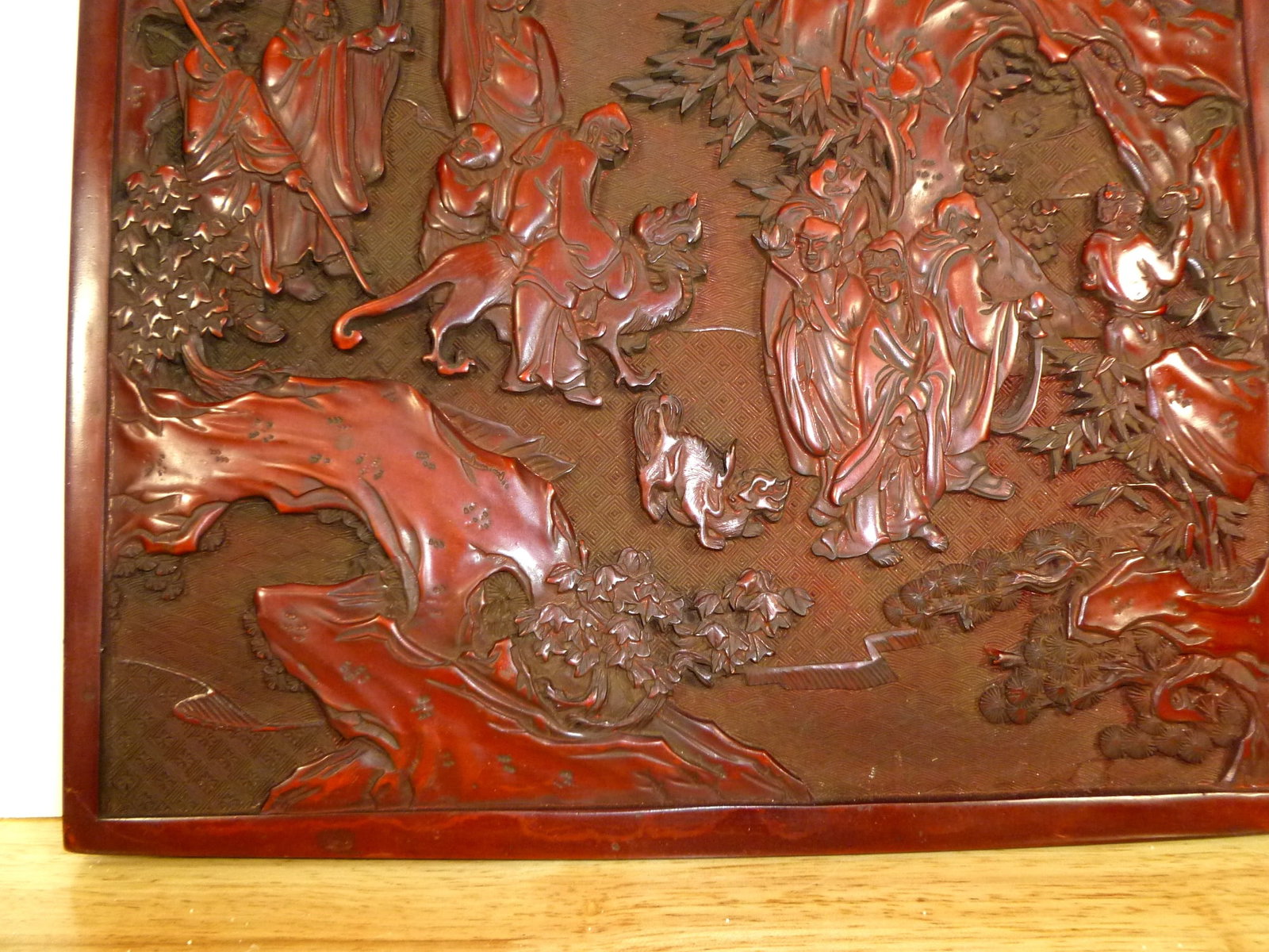 Chinese Red Lacquer Wall Panel - 2