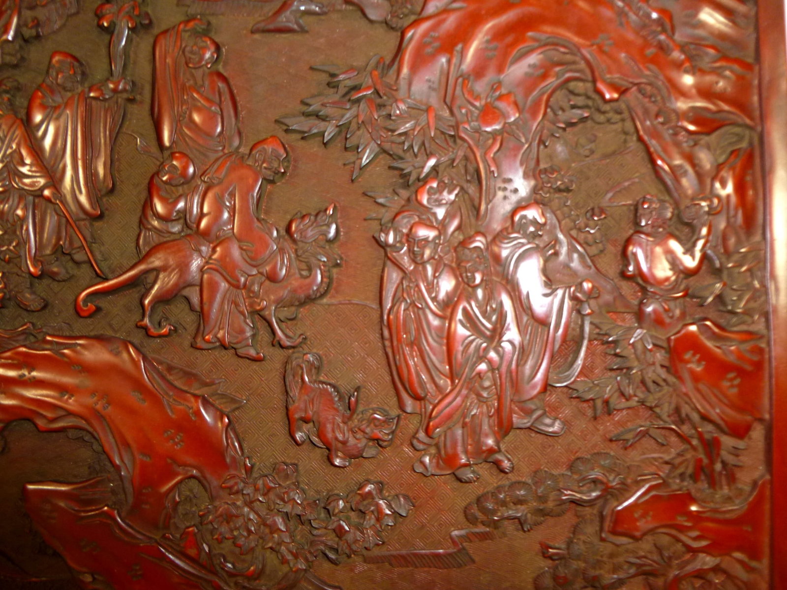 Chinese Red Lacquer Wall Panel - 3