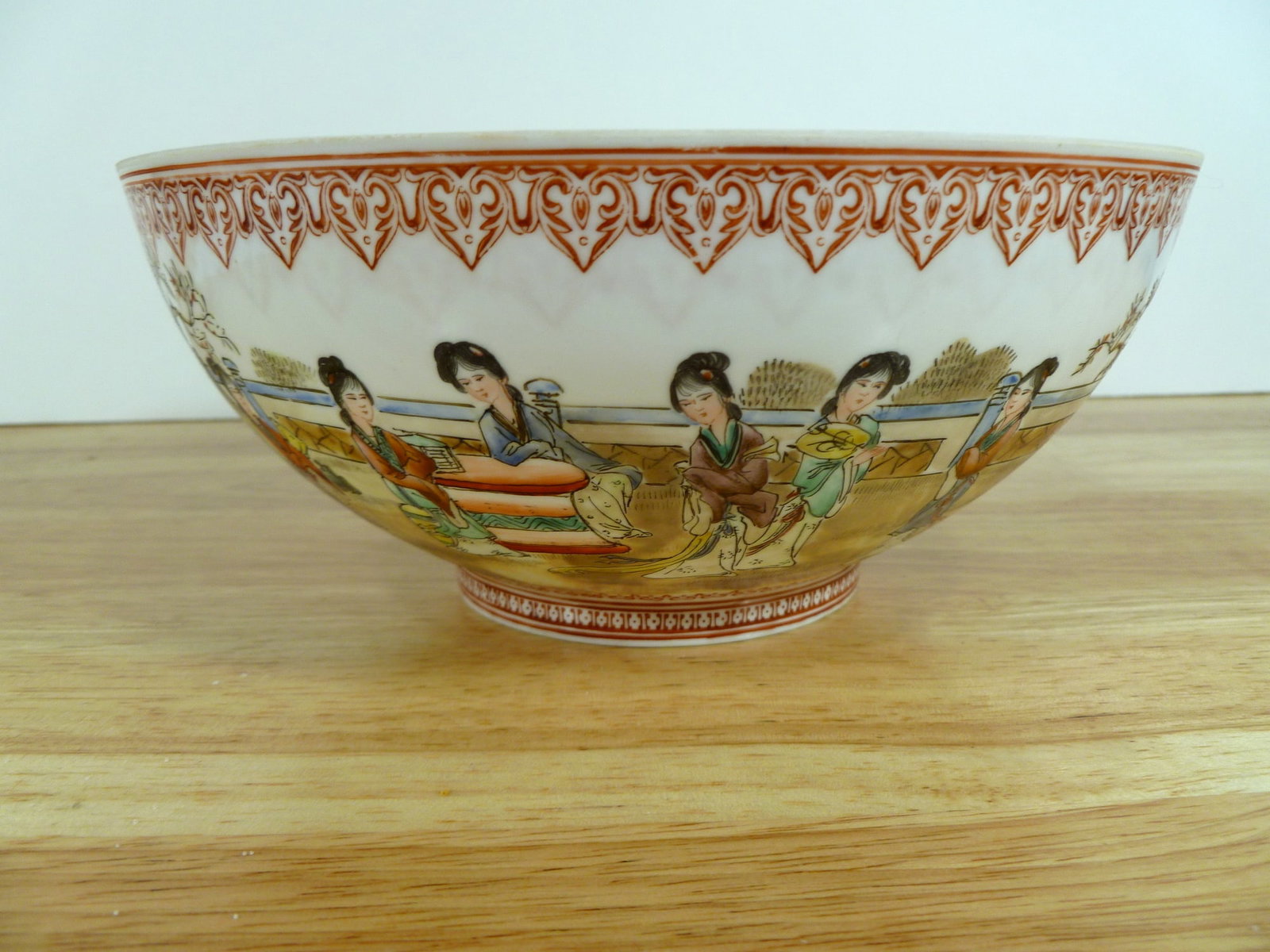 Chinese Egg Shell Porcelain Bowl: Chinese Egg Shell Porcelain Bowl. H 3". Diam 7.5" As Is