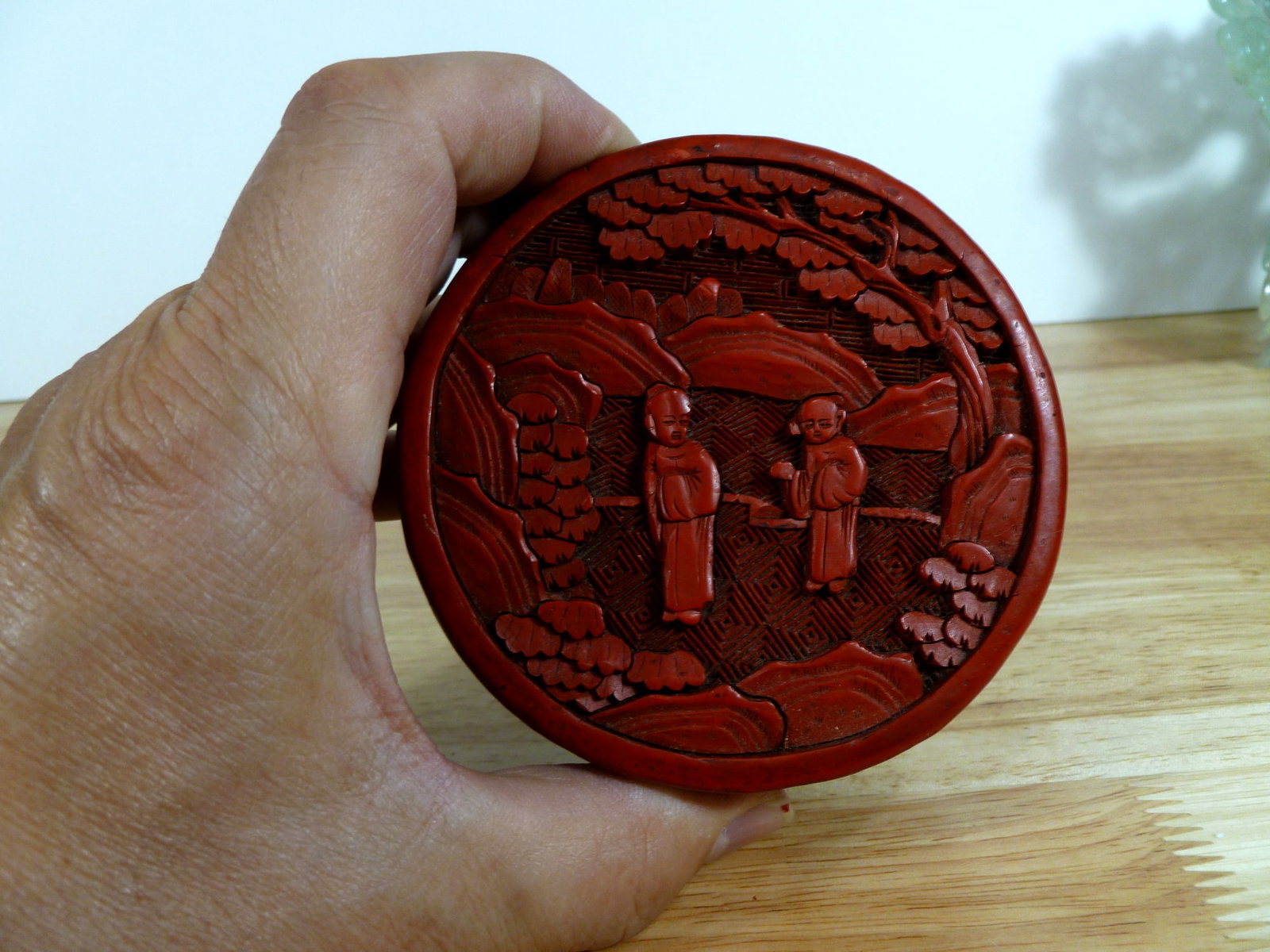 Chinese Cinnabar Round Box (1 of 6)