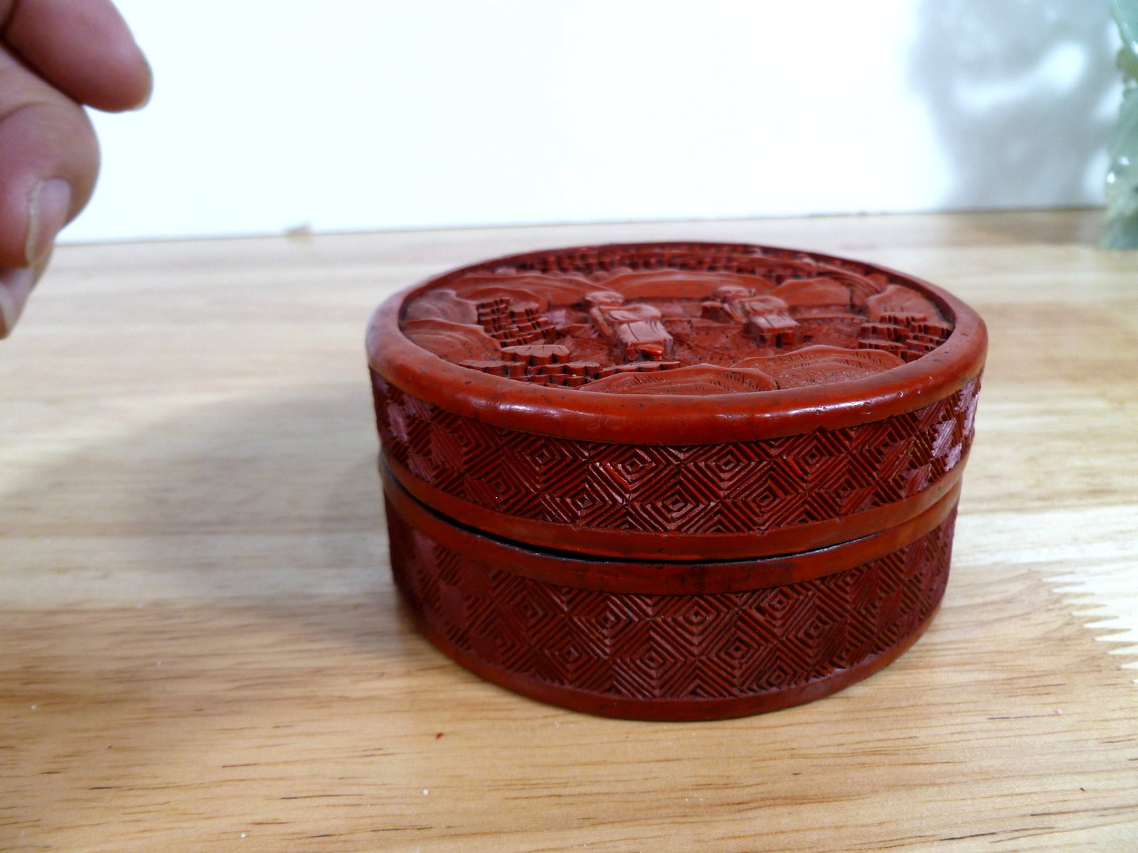 Chinese Cinnabar Round Box - 2
