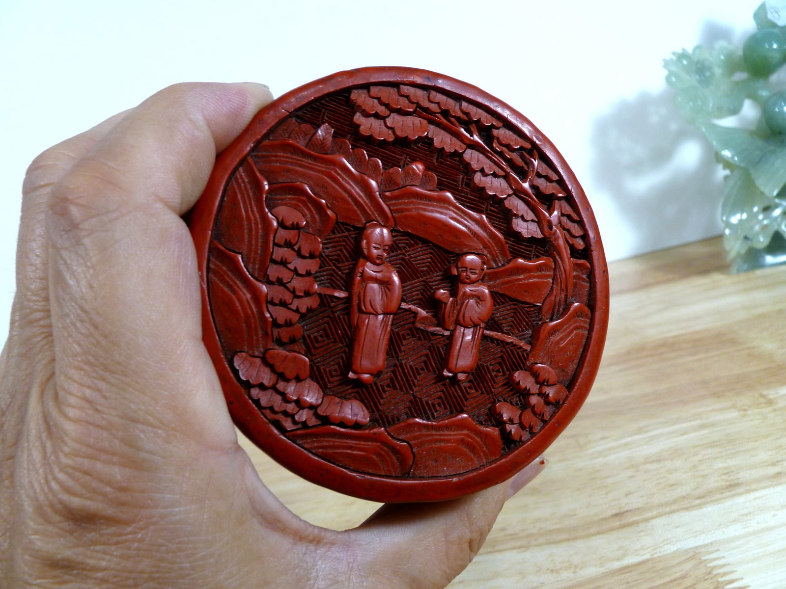 Chinese Cinnabar Round Box - 6