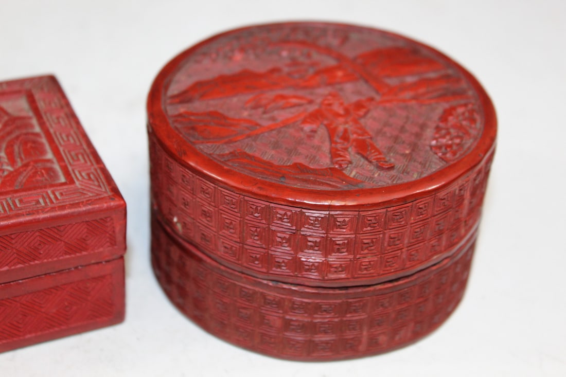 Two Chinese Cinnabar Boxes - 3