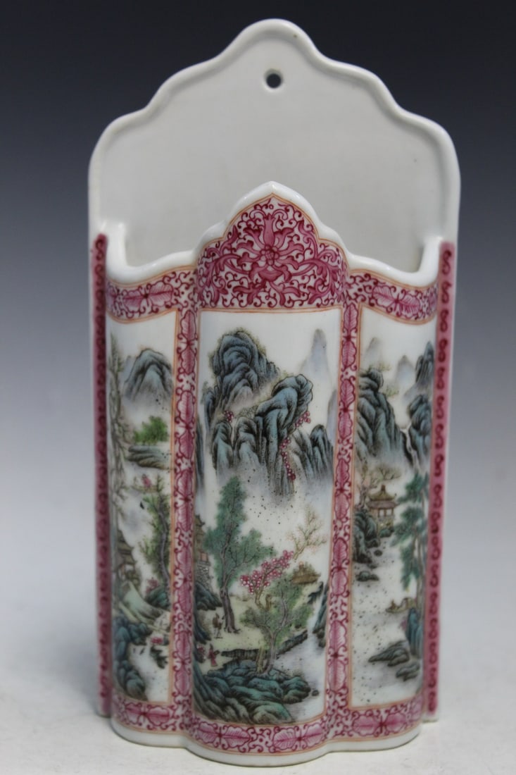 Chinese Famille Rose Porcelain Wall Pocket (1 of 7)