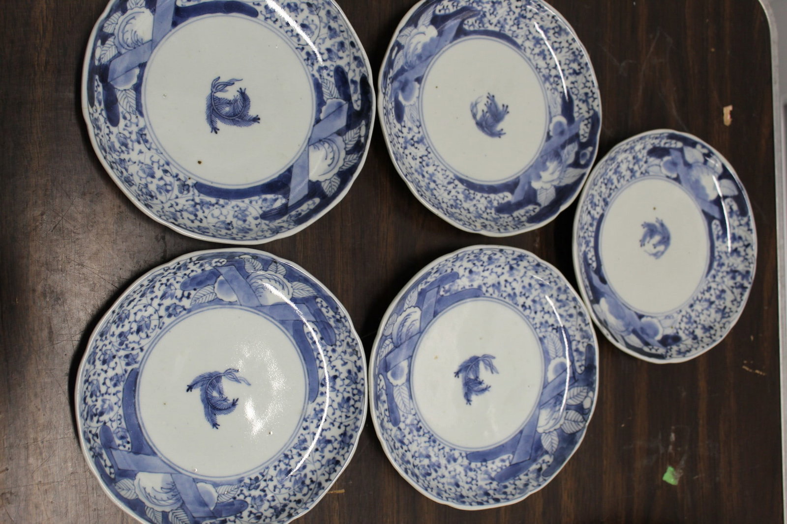 Five Japanese Blue and White Porcelain Dishes (1 of 7)