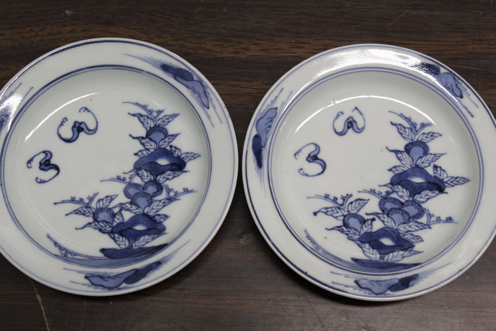 Pair of Japanese Blue and White Porcelain Dishes (1 of 5)