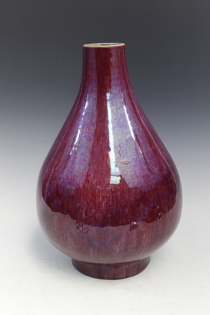 Large Chinese Flambe Porcelain Vase (1 of 8)