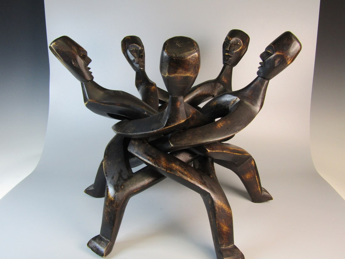 African Wood Stand: African Wood Stand . H 18".