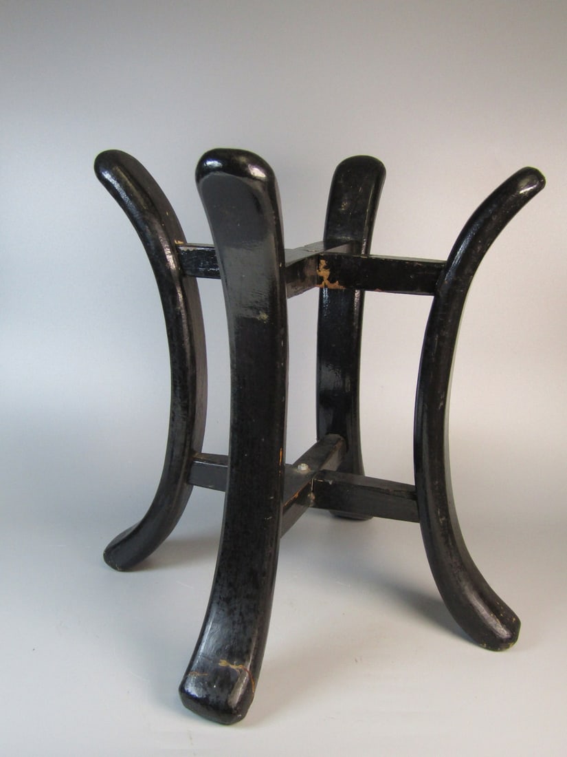 Chinese Wood Flower Stand: Chinese Wood Flower Stand. H 12". Top Inner Rim Diam 7.75".