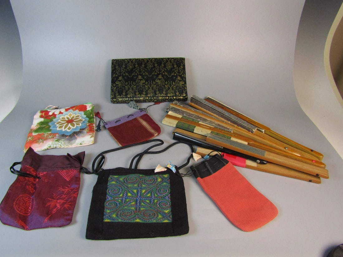 Japanese Fans and Lady's Pouches: Japanese Fans and Lady's Pouches. Long Fan L 12.5".