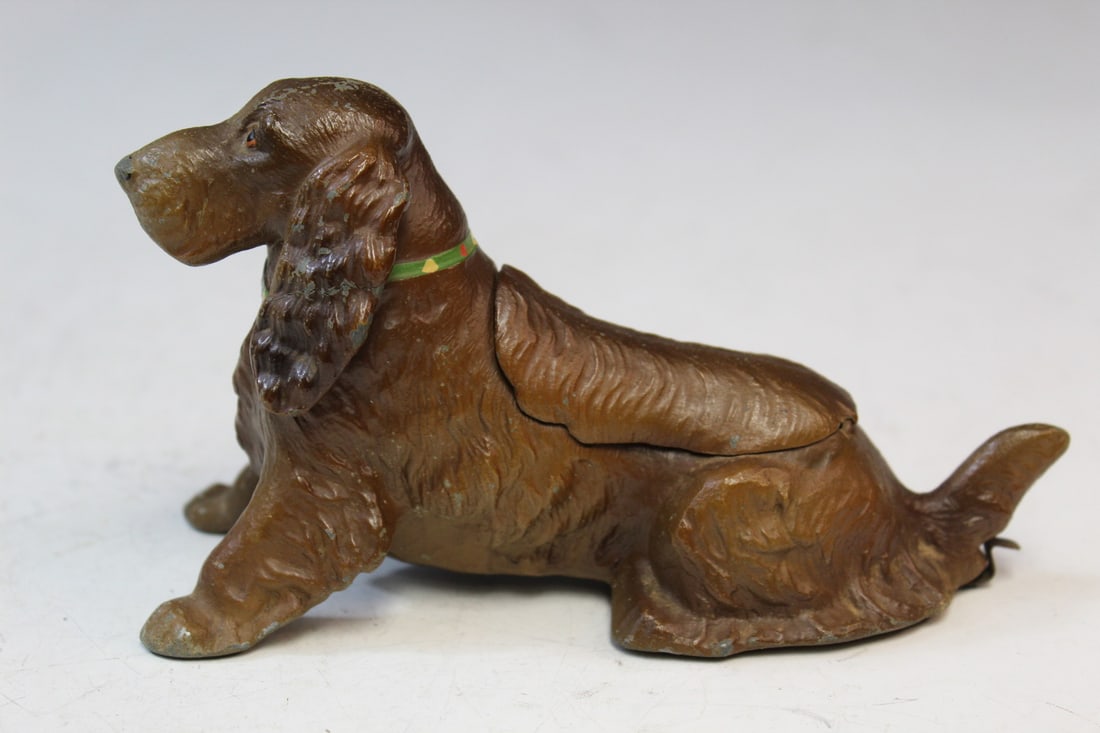 Austrian Metal Pipe Rest Ashtray Spaniel Dog (1 of 6)