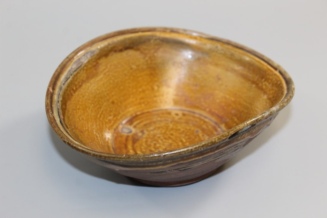 Brown Glazed Pottery Bowl (1 of 6)