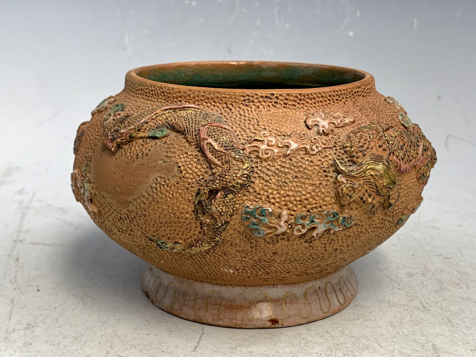Pottery bowl.: Pottery bowl. Ht 3.5". Diam 5.5".