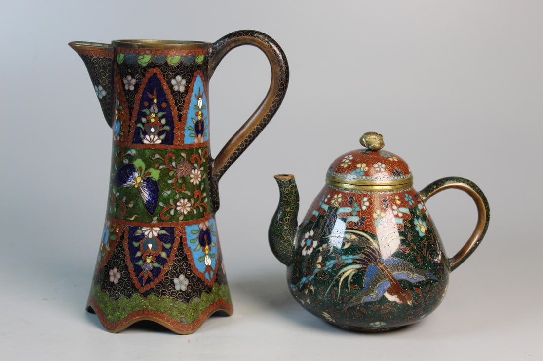 Japanese Cloisonne Teapot and Pitcher (1 of 9)