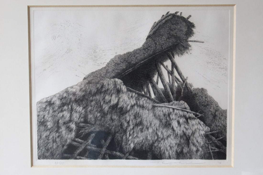 Wind, Tanaka Ryohei (Japanese 1933-2019). Etching and aquatint on paper. Numbered and Signed. (1 of 9)