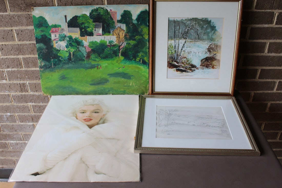 Four Pieces of Art: Four Pieces of Art. Largest size 20x16".