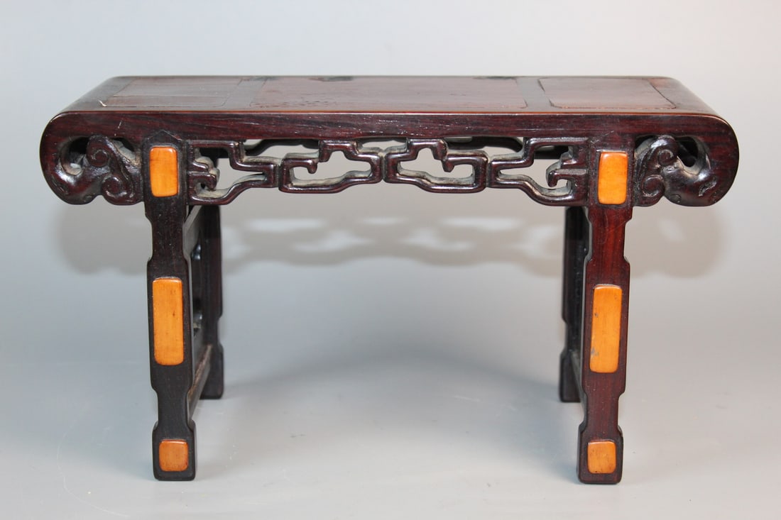 Chinese Rosewood Alter Table Shaped Wood Stand (1 of 8)