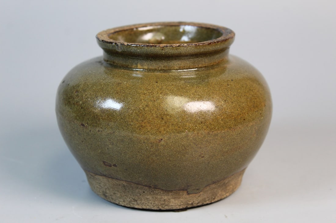 Chinese Tea Dust Glazed Pottery Jar (1 of 6)