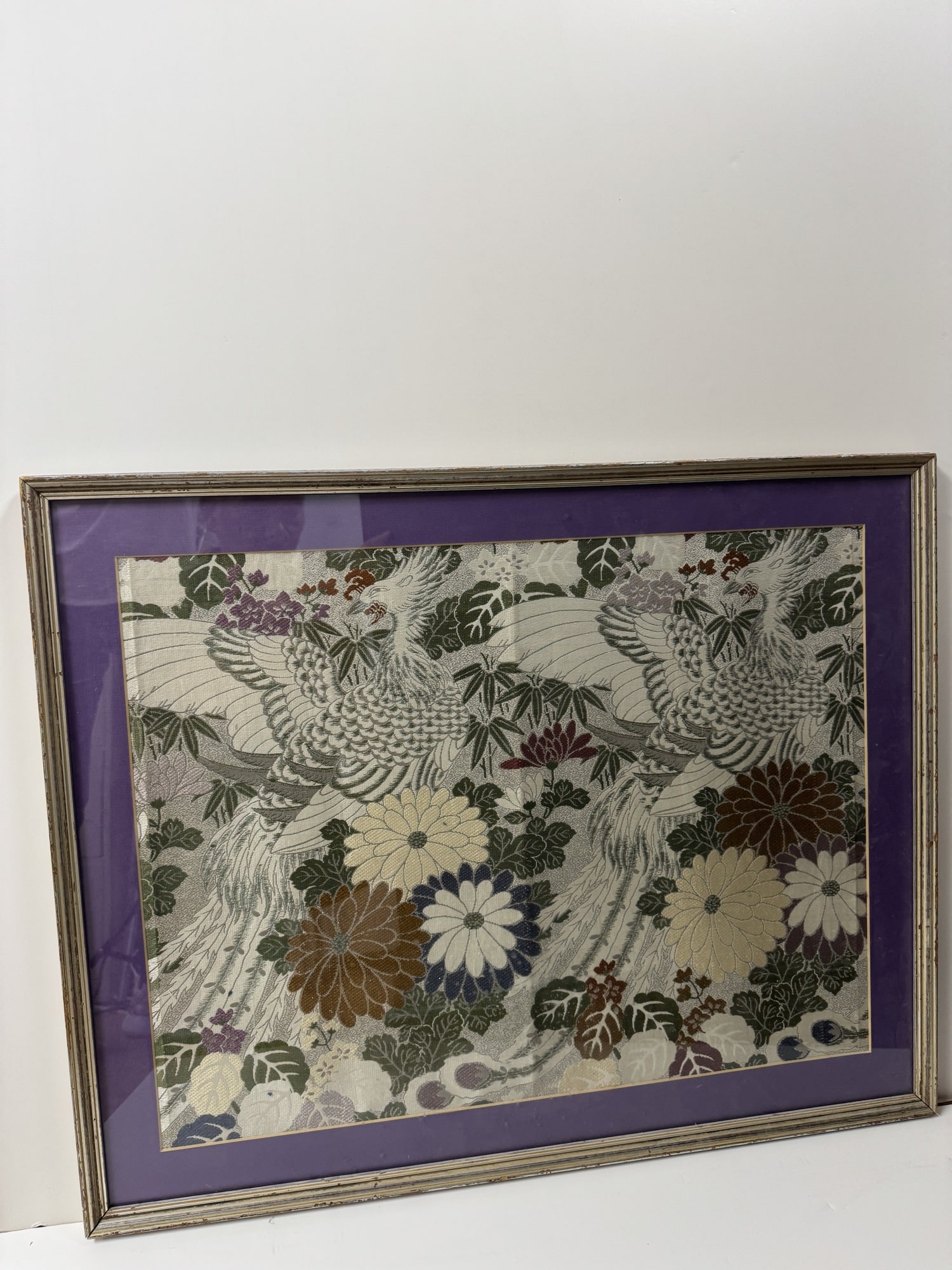 Asian silk tapestry: Asian silk tapestry. Framed size 31.25" x 25"