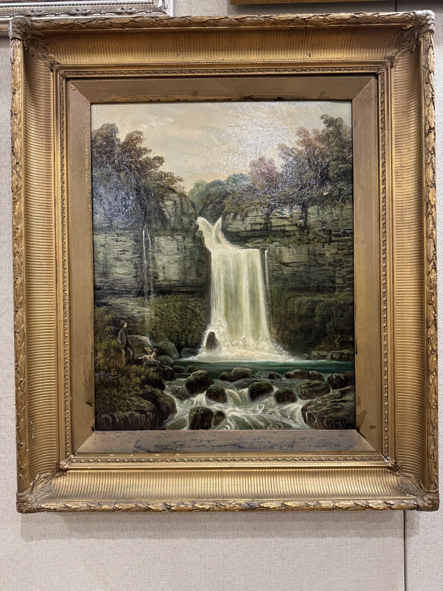 Snow Falls Ingleton painting by Priestley: Snow Falls Ingleton painting by Priestley. Framed size 24" x 28"