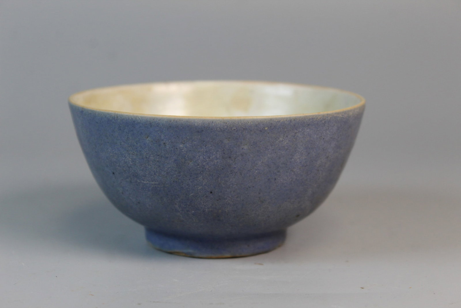 Chinese Blue Glazed Bowl: Chinese Blue Glazed Bowl. Diam 4". H 2".