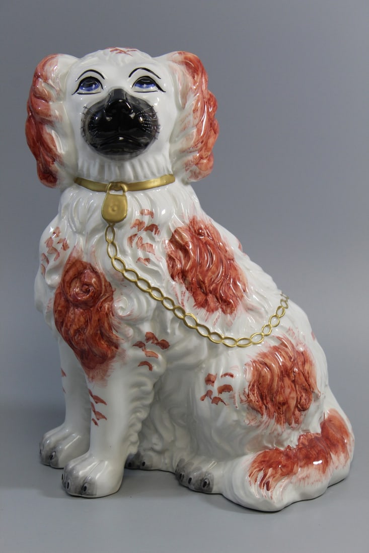 CHELSEA HOUSE Port Royal Vintage Hand Painted Italian Porcelain Staffordshire Dog: CHELSEA HOUSE Port Royal Vintage Hand Painted Italian Porcelain Staffordshire Dog. H 12.5".