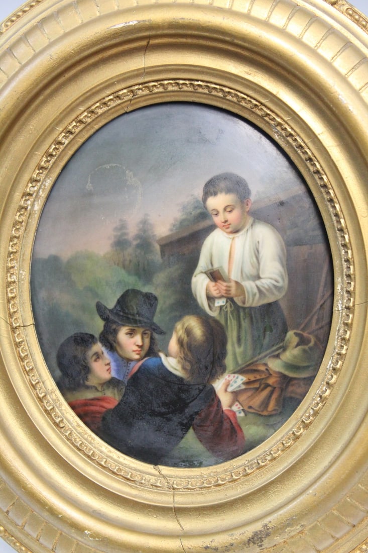 Hand Painted Porcelain Plaque: Hand Painted Porcelain Plaque. Plaque H 6.5".