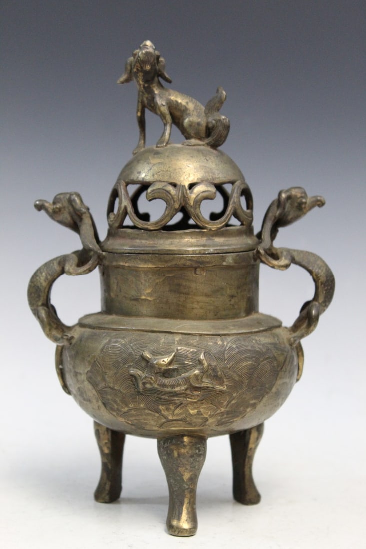 Chinese Brass Incense Burner (1 of 8)