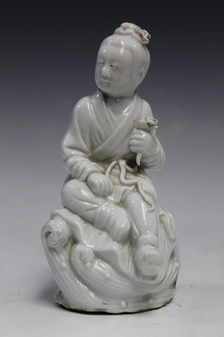 Chinese Blanc de Chine Porcelain Figure of a Boy (1 of 5)
