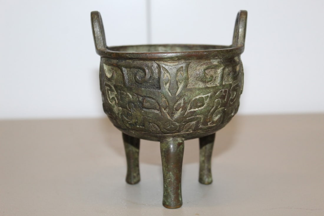 Chinese Bronze Ding Shaped Incense Burner (1 of 5)