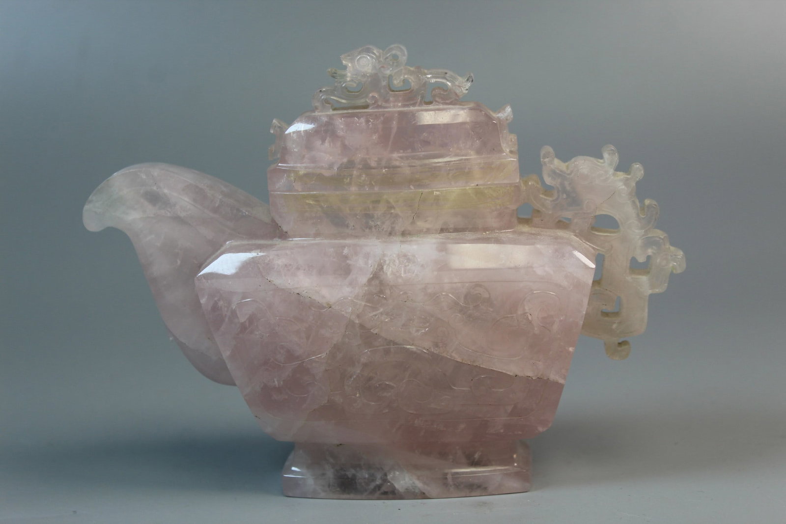 Chinese Carved Rose Quartz Water Dropper (1 of 9)