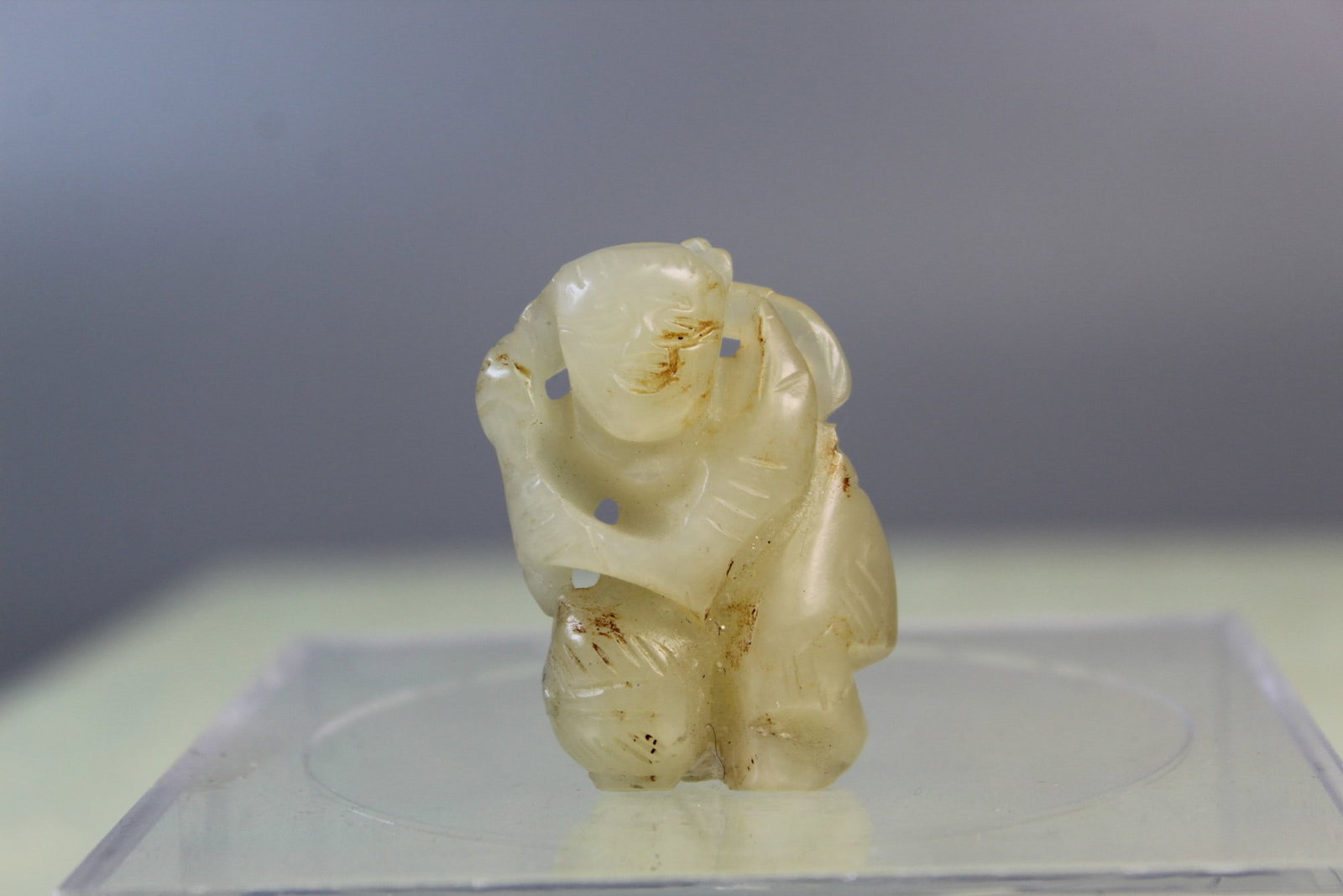 Chinese Carved Jade Boy: Chinese Carved Jade Boy. 1.75 x 1.25"
