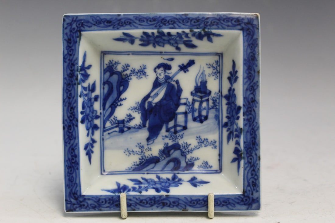 Japanese Blue and White Porcelain Square Dish (1 of 5)
