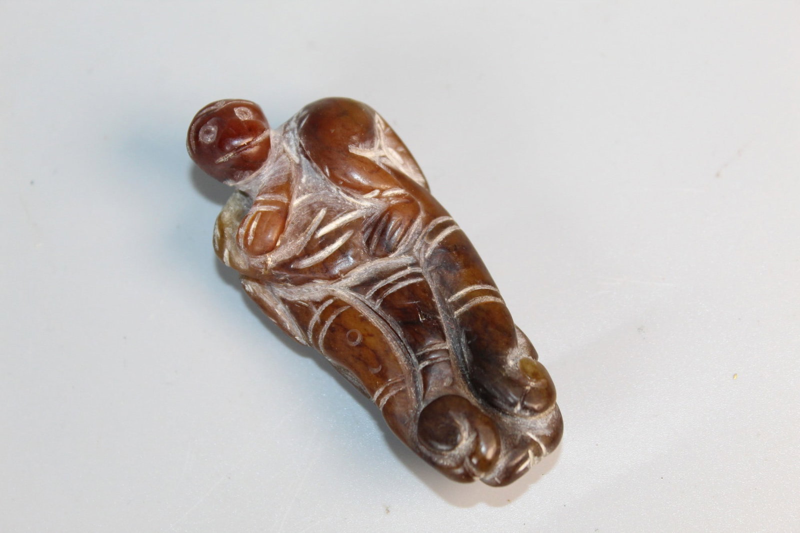 Chinese Carved Jade Monkey Toggle (1 of 5)