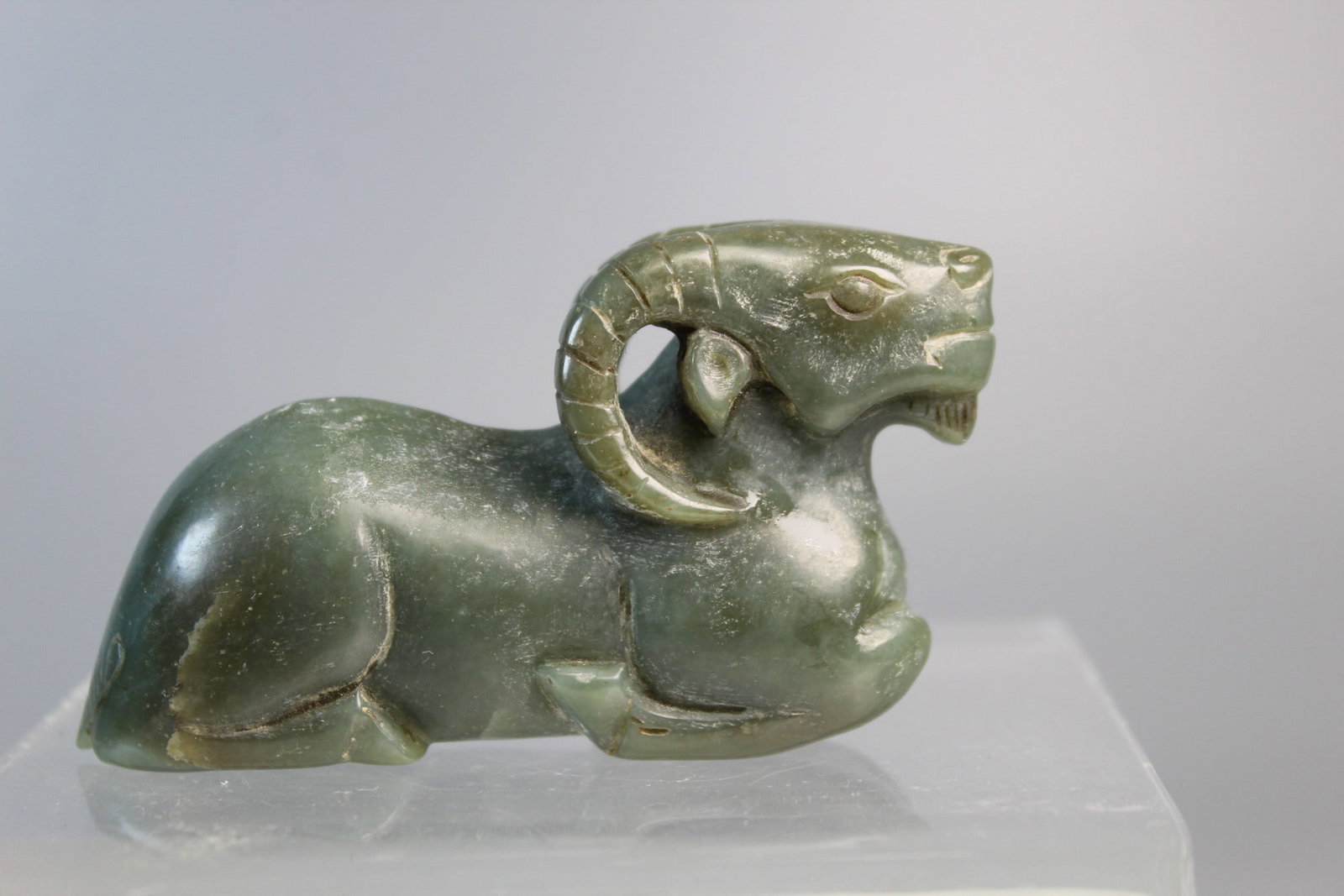 Chinese Carved Jade Lamb Figurine (1 of 6)