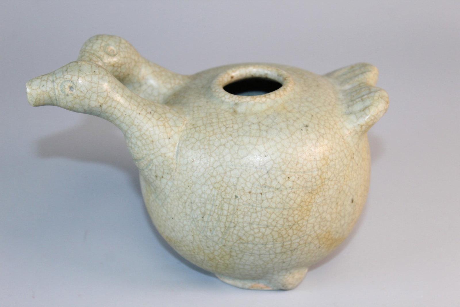Asian Celadon Crackle Glaze Pottery Water Dropper (1 of 7)