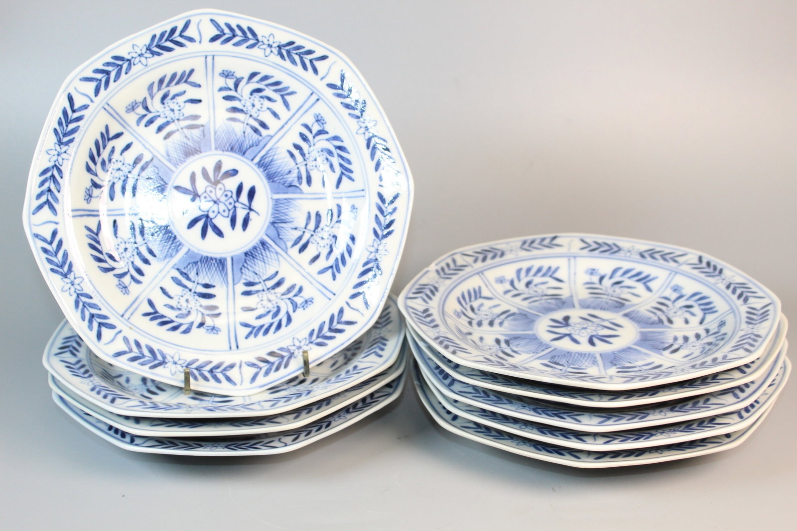 A Set of Nine Chinese Blue and White Porcelain Dishes (1 of 5)